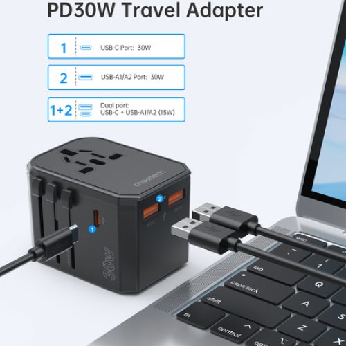 Chotech PD30W C+2A Travel Wall Charger (7)