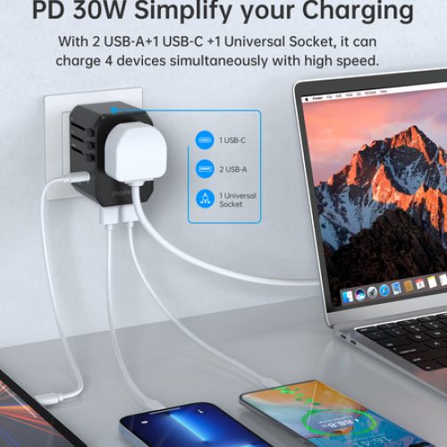 Chotech PD30W C+2A Travel Wall Charger (9)